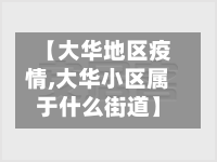 【大华地区疫情,大华小区属于什么街道】-第3张图片