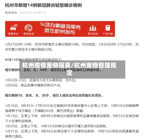 杭州疫情宠物隔离/杭州宠物管理规定-第1张图片