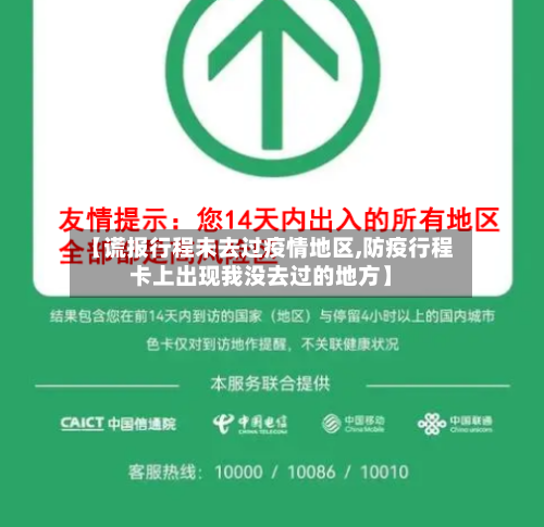 【谎报行程未去过疫情地区,防疫行程卡上出现我没去过的地方】-第1张图片