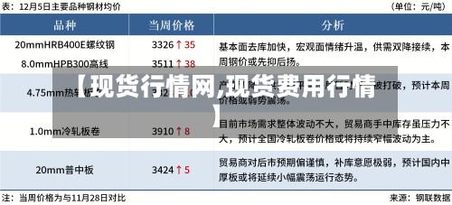 【现货行情网,现货费用行情】-第1张图片