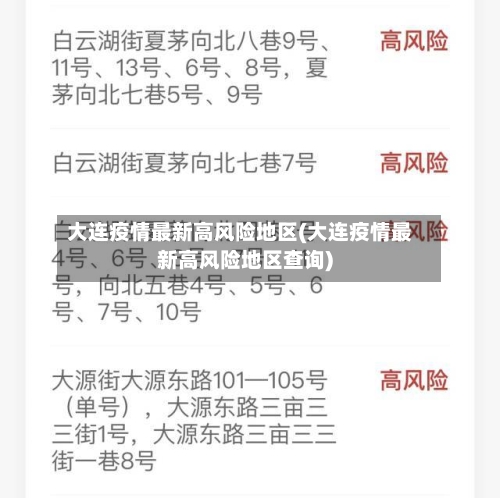 大连疫情最新高风险地区(大连疫情最新高风险地区查询)-第1张图片